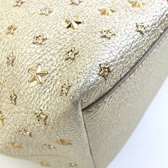 Jimmy Choo Handbag Star Studs Mini Sarah Gold Leather Shoulder Bag Women's - Picture 5 of 9